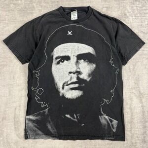 Che Guevara Shirt Mens Medium Black Vintage Y2K Korda Big Face Graphic Grunge